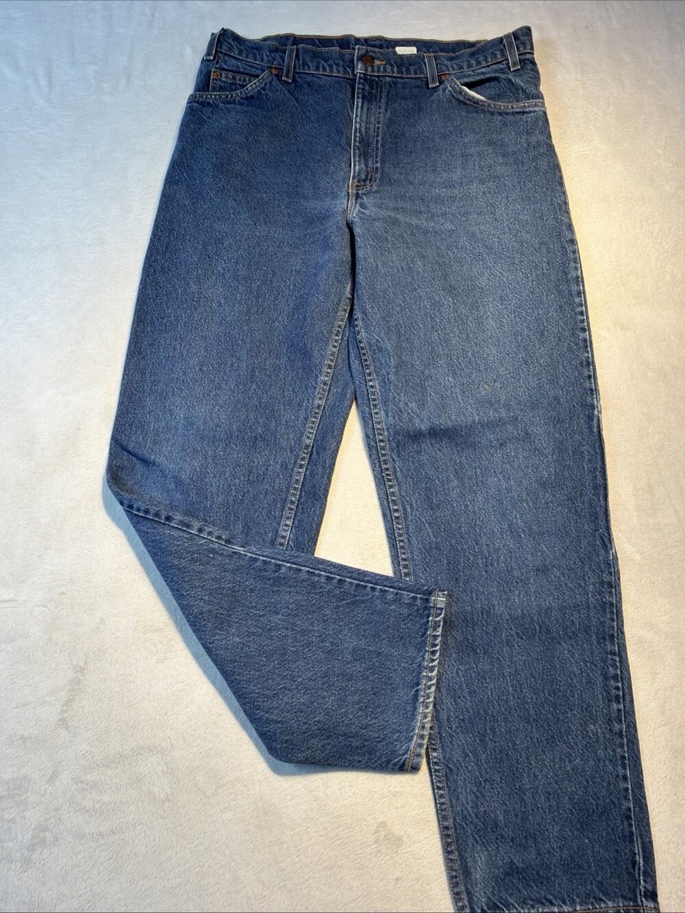 VTG Levis 550 Orange Tab Relaxed Fit Tapered Jeans 90s Mens 36x32 Medium Wash